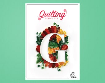 Paper Quilling Template - Monogram - Alphabet G - On edge quilling