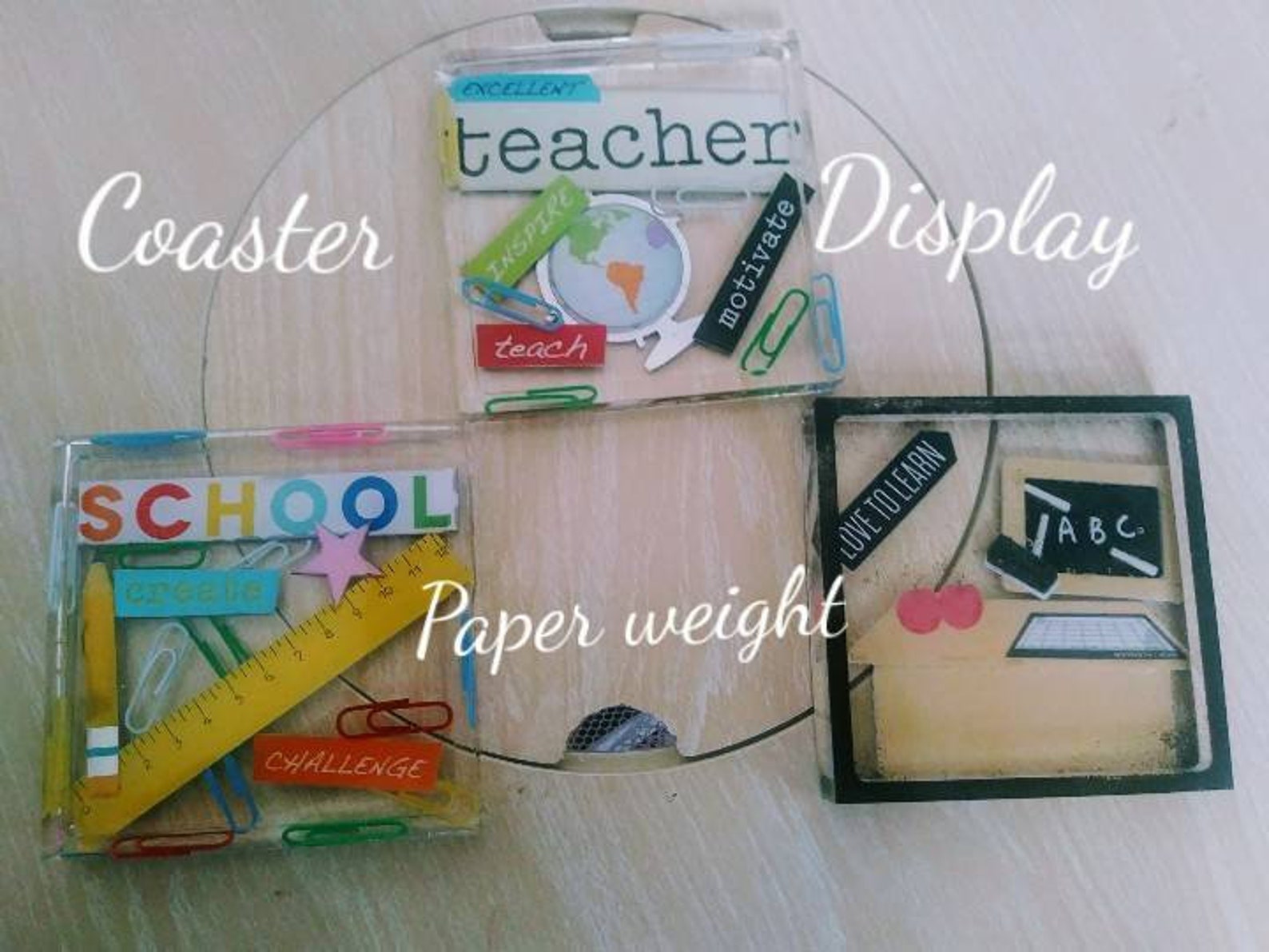 Teacher School Themed Custom Drink Coasterback to Schoolgifts for