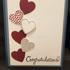 Multi-Heart Love Card | Handmade | Homemade | Anniversary | Valentine&#39;s Day | Wedding | Congratulations | Feliz Aniversario | San Valentin