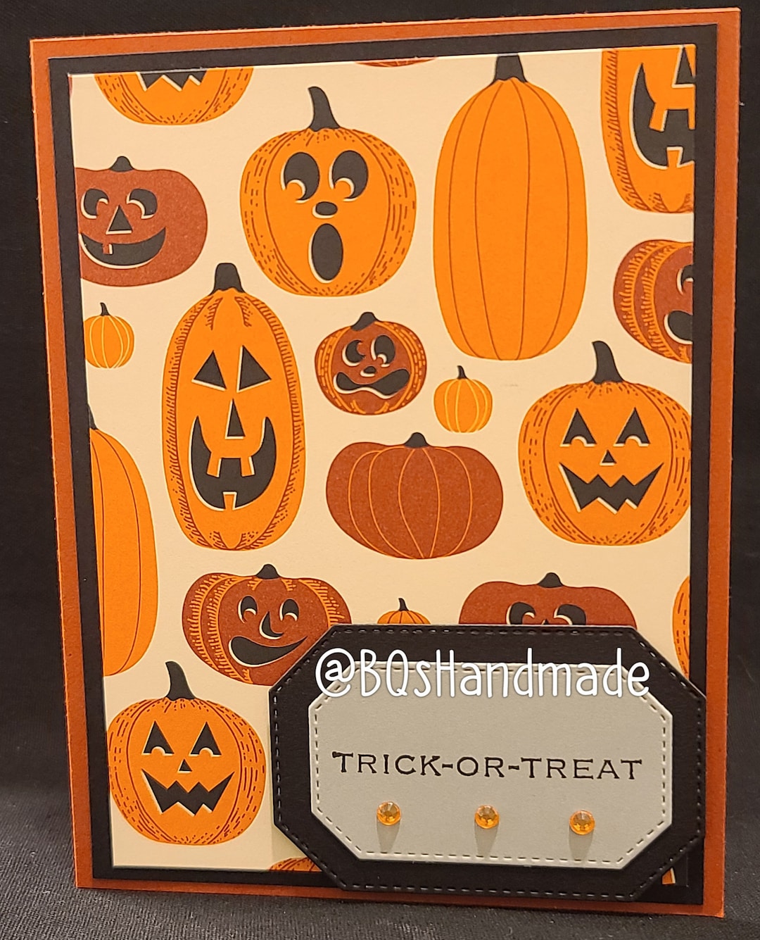 Various Patterned Trick or Treat Halloween Card | Handmade | Blank ...
