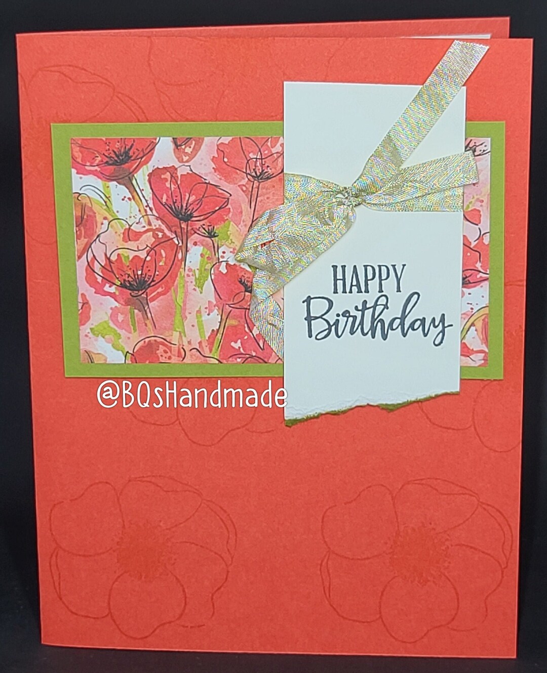Poppy Themed Birthday Card | Handmade | Blank | Homemade | Floral ...