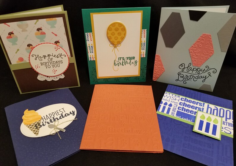Blank Cards Masculine Birthday Bundle 6 pack Homemade | Handmade Cards Variety Set