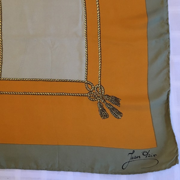 Vintage JEAN PAIX Silk Scarf - Timeless Chic Foulard