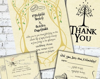 Lord Of The Rings Wedding Invitation Etsy