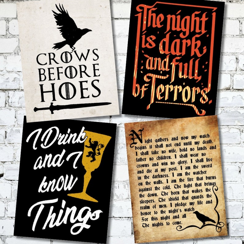 Game Of Thrones Printable Viewing Birthday Party Mini Poster Etsy