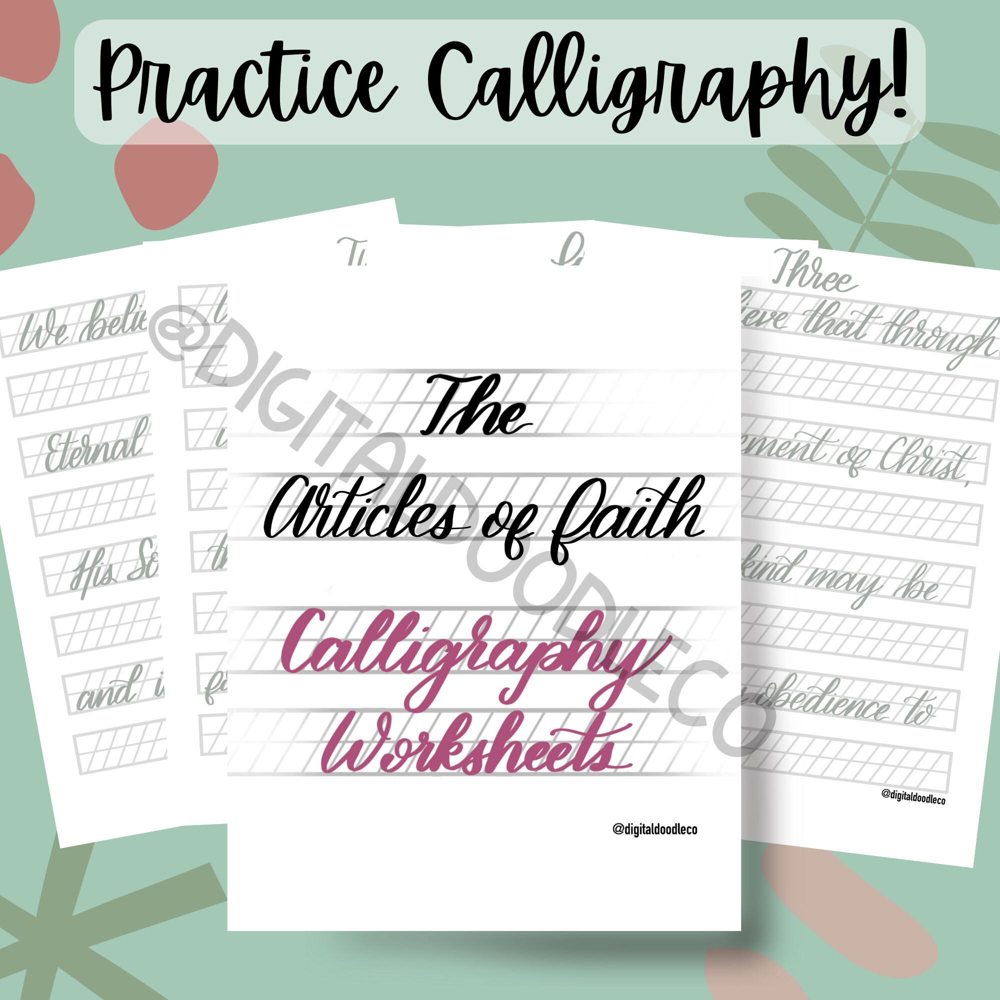 Articles of Faith Calligraphy Worksheets | LDS | Last Minute Mothers ...
