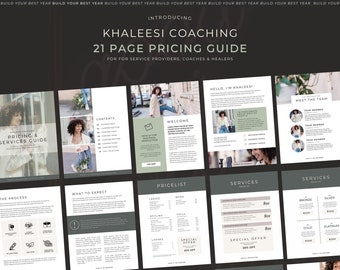 Service Provider Pricing Guide Template | Price And Services Canva Template | Virtual Assistant Guide Template
