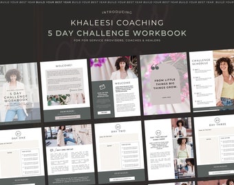 5 Day Challenge Workbook Template | Challenge Canva Template | Virtual Assistant Workbook Template