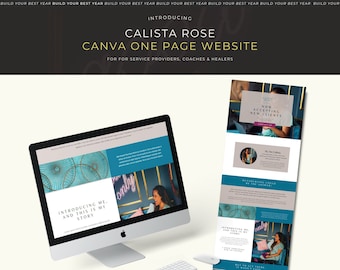 Service Provider Canva One Page Website Template | Canva Website | Canva Website for Virtual Assistants & Coaches