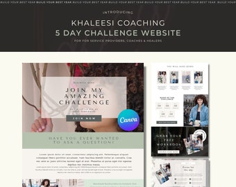 5 Day Challenge Canva One Page Website Template | Canva Website | Canva Website for Virtual Assistants & Coaches
