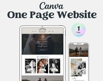 Modèle de site Web d'une page Canva pour photographe (PDF)