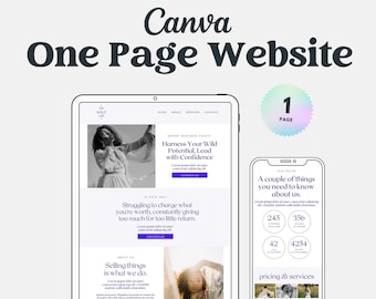 Modèle de site Web Canva One Page : conception de fournisseur de services (PDF)