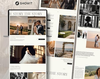 Sjabloon fotografiewebsite | Showit-sjabloon voor fotografen | Bruiloftprofessionals | Persoonlijk gebruik | Luxe redactie
