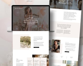 Evenementplanner Squarespace-sjabloon | Luxe website voor planners voor bruiloften en evenementen | Stockfoto's inbegrepen