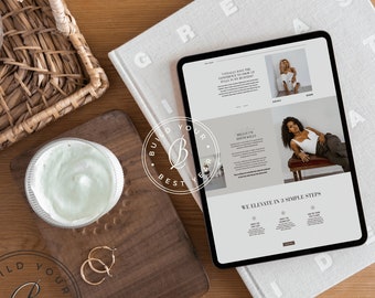 Showit Website Template for Photographers + Service Providers | 1 Page Scrolling | Mini Starter Kit | Canva Business Kit Templates | Elevate