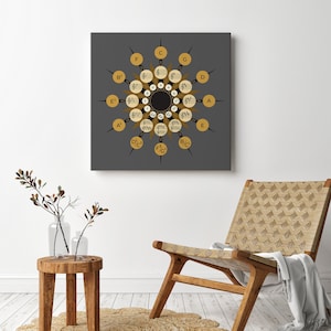Círculo dos quintos impressão em canvas de <br> Entrega Rápida? Tabela de Teoria Musical | Mandala do Círculo de 5ºs | Diagrama de Teoria Musical | Círculo da Quinta Arte da Parede | Decoração de parede
