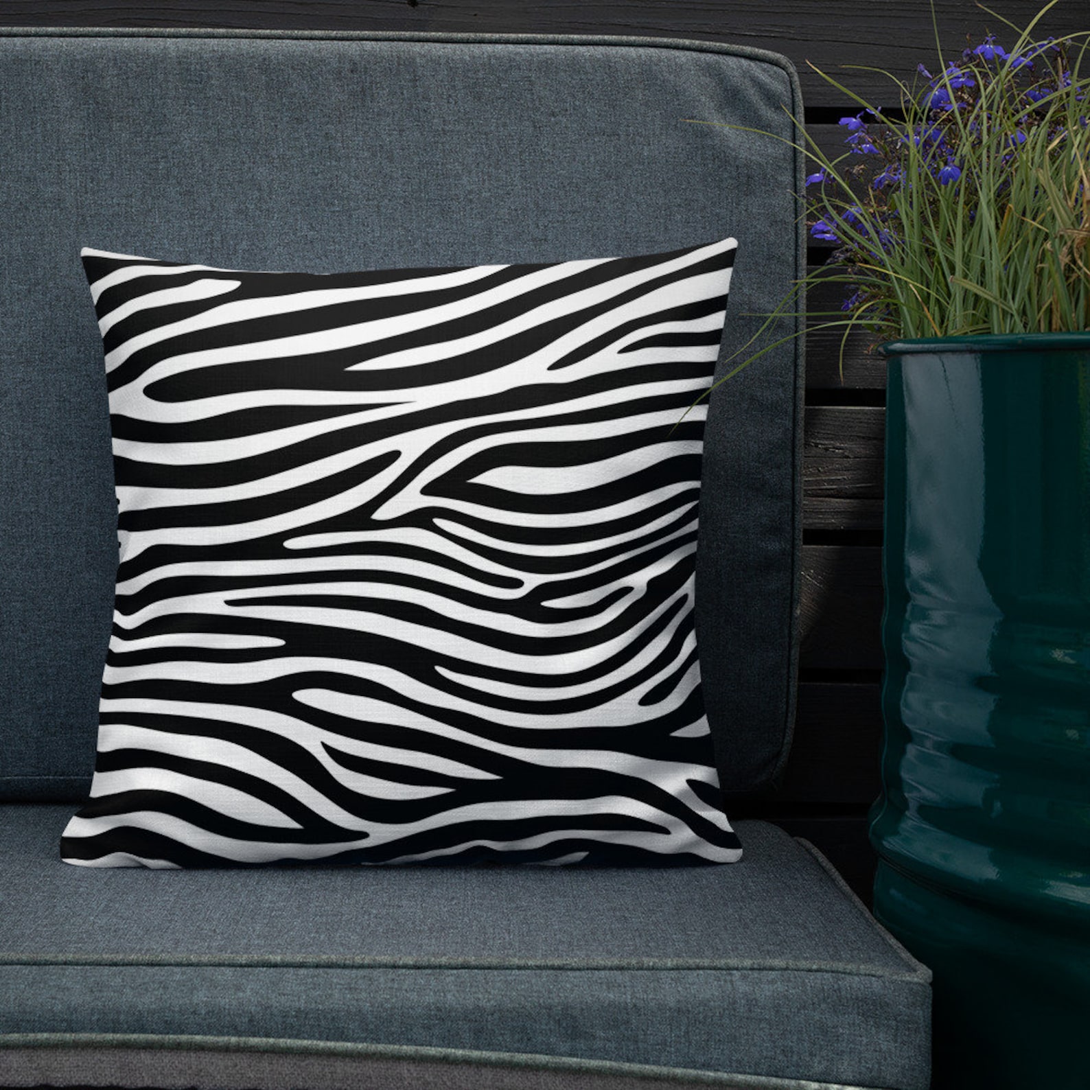 Zebra Print Throw Pillow Premium Zebra Striped Pillow Etsy