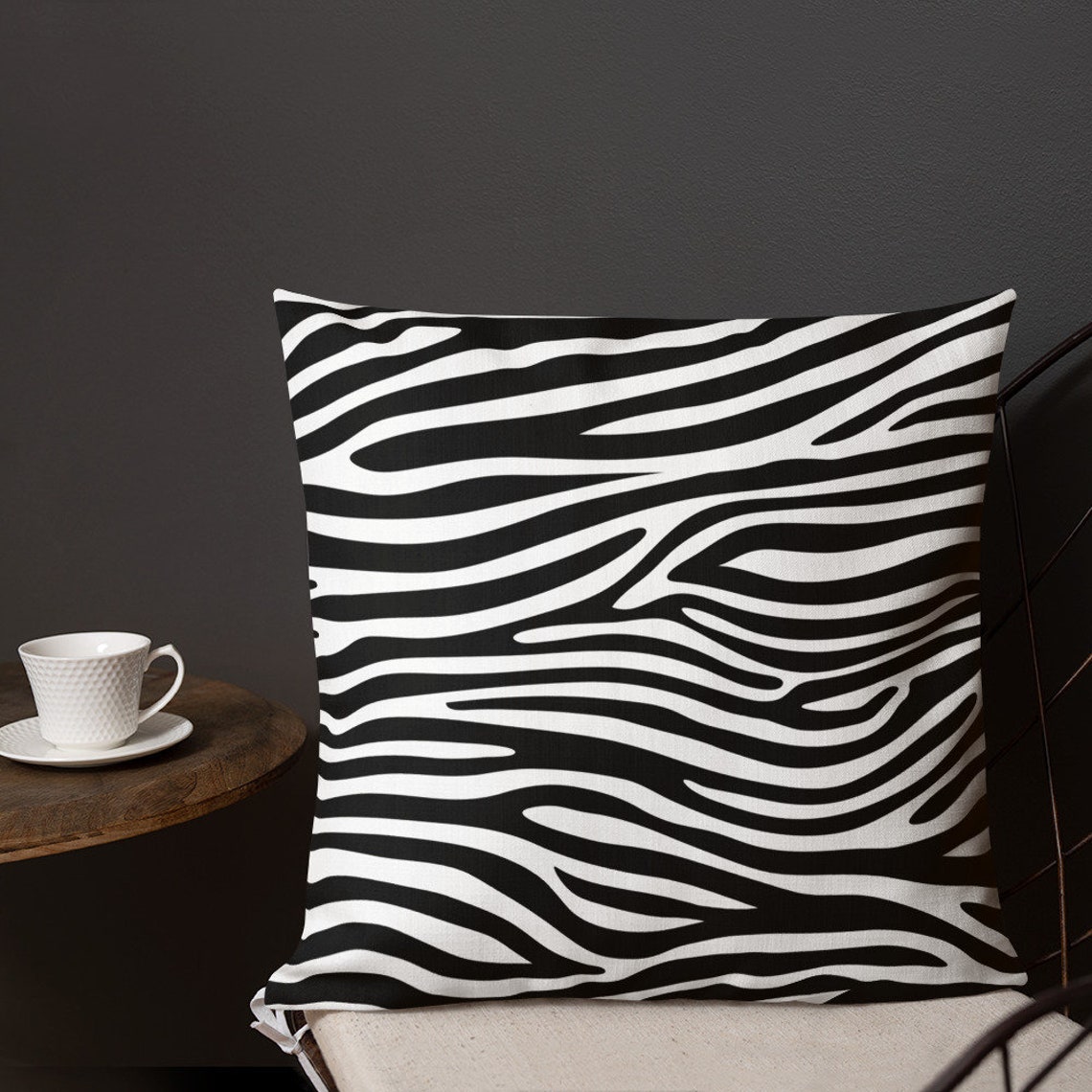 Zebra Print Throw Pillow Premium Zebra Striped Pillow Etsy