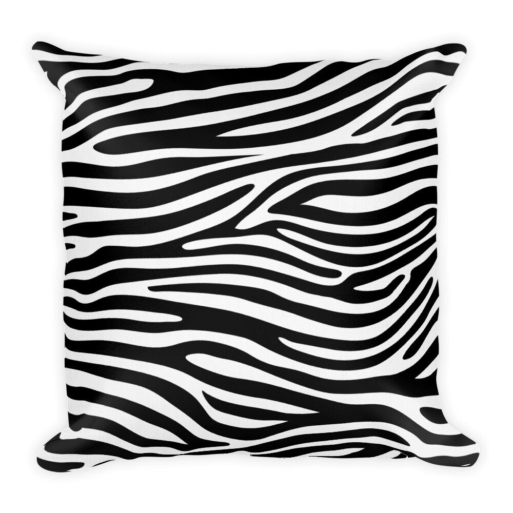Zebra Print Throw Pillow Premium Zebra Striped Pillow Etsy