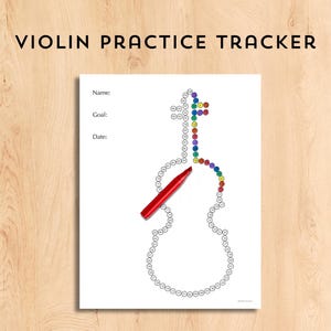 Violin Practice Chart | 100 Dot Practice Tracker | Violin Cello & Viola Music Practice Planner | 100 Day practice Challenge | Printable