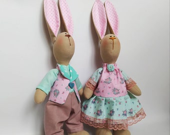 Paar textiel konijntjes tilda
