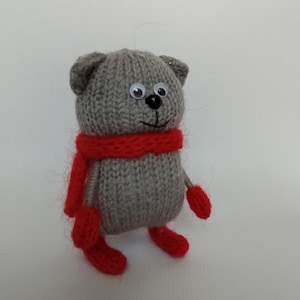 Grey cat amigurumi crochet toy,knitted baby toy