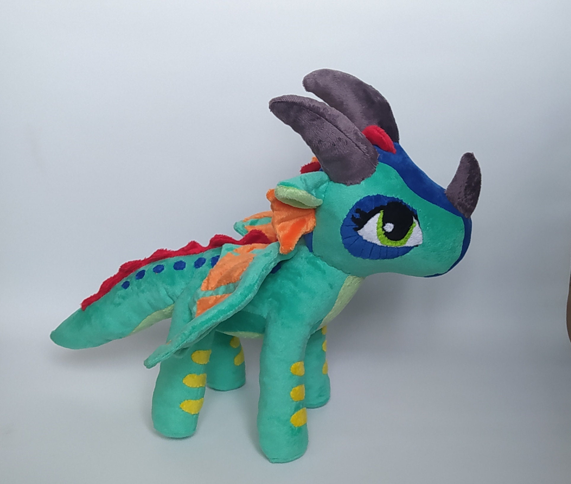 CHAOZI0Evil Winged, fire-Breathing Dragon Stuffed Animal Dinosaur Plush  firedragon Toys, Throw Pillow, Role-Playing Game Fan Props (Orange Yellow)