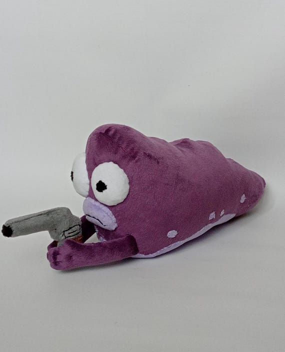 Sunny Pupa violet  with revolver from Solar Opposites 25 cm(10") Custom plush toy