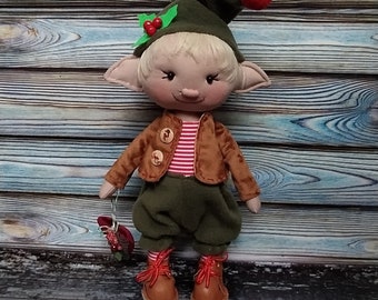 Doll Elf Christmas toy tilda boy
