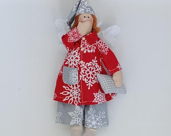 Sleeping angel doll, charming textile soft toy for Christmas and New year gift