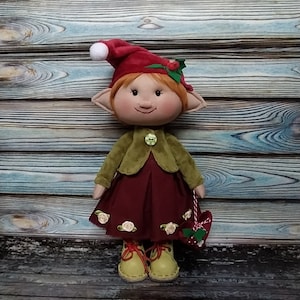 Doll Elf Christmas toy tilda girl