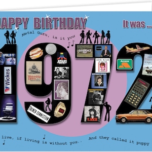Tarjeta de recuerdo del 53 cumpleaños de 1972 (2025)
