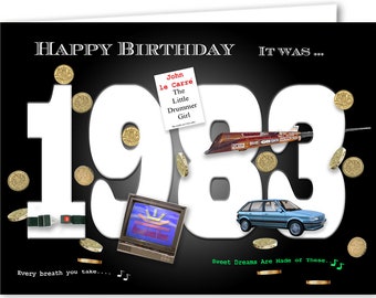 43rd birthday card souvenir of 1983 (20256)
