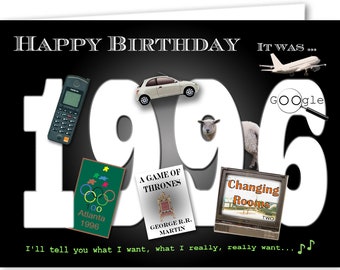 30th birthday card souvenir of 1996 (2026)