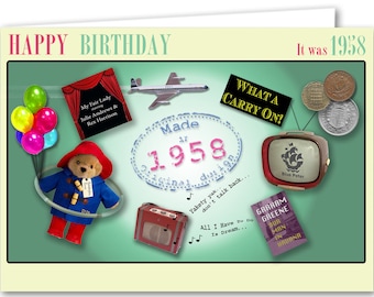 68th birthday card souvenir of 1958 (2026)