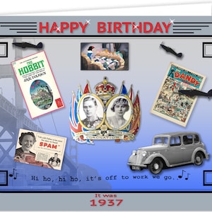 Tarjeta de recuerdo del 88 cumpleaños de 1937 (2025)