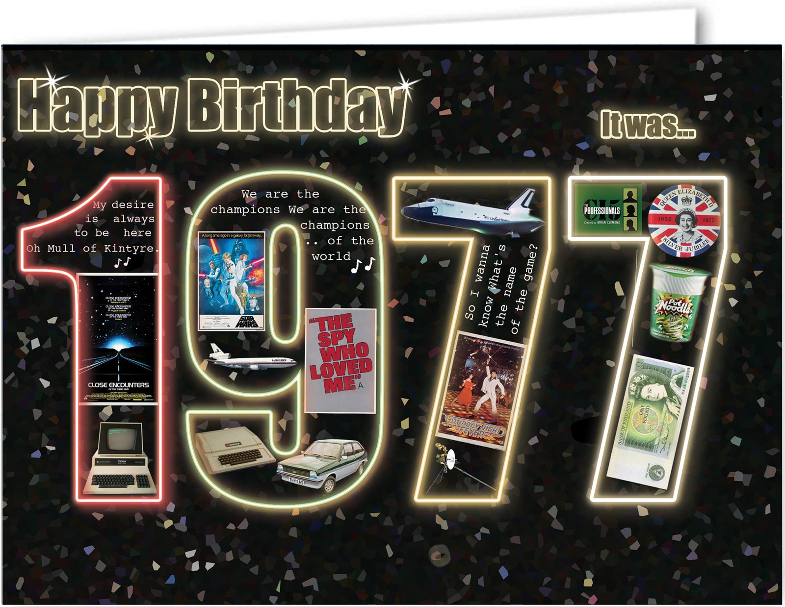 45th Birthday Card Souvenir of 1977 2022 Etsy Singapore
