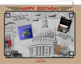 105th birthday card souvenir of 1920 (2025)