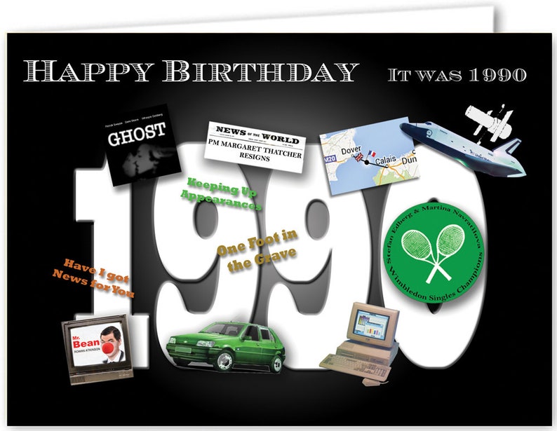 34th Birthday Card Souvenir of 1990 2024 - Etsy