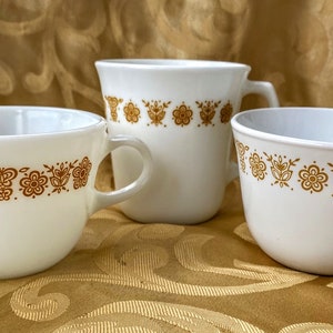 Vintage Corelle Corningware Pyrex Butterfly Gold Mugs, Cups, Choose, Replacement Corelle