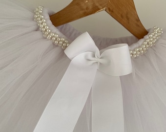 Baby girl White tutu  , bridesmaid tutu, baptism dress, newborn outfit,1st birthday tutu ,  ,mermaid tutu,flower girl tutu,baby tutu