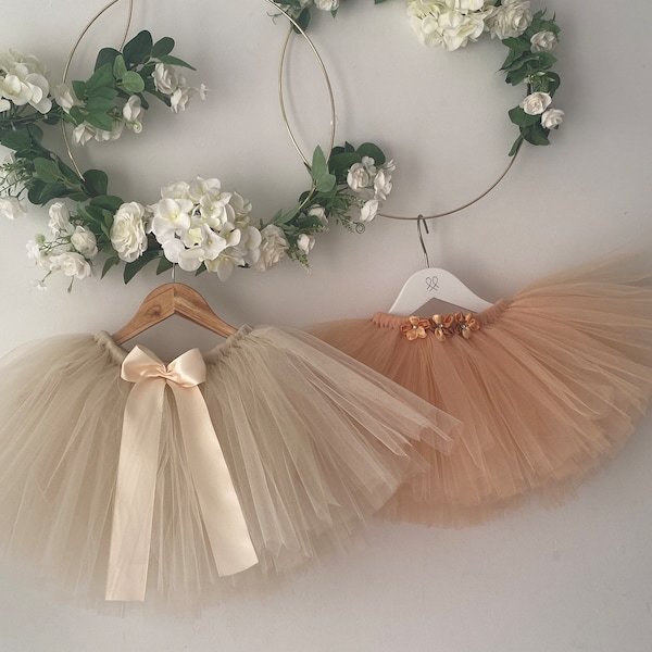 Tutu de petite fille, tutu de fille de fleur, tutu de champagne, tutu de miel, tutu français, tutu