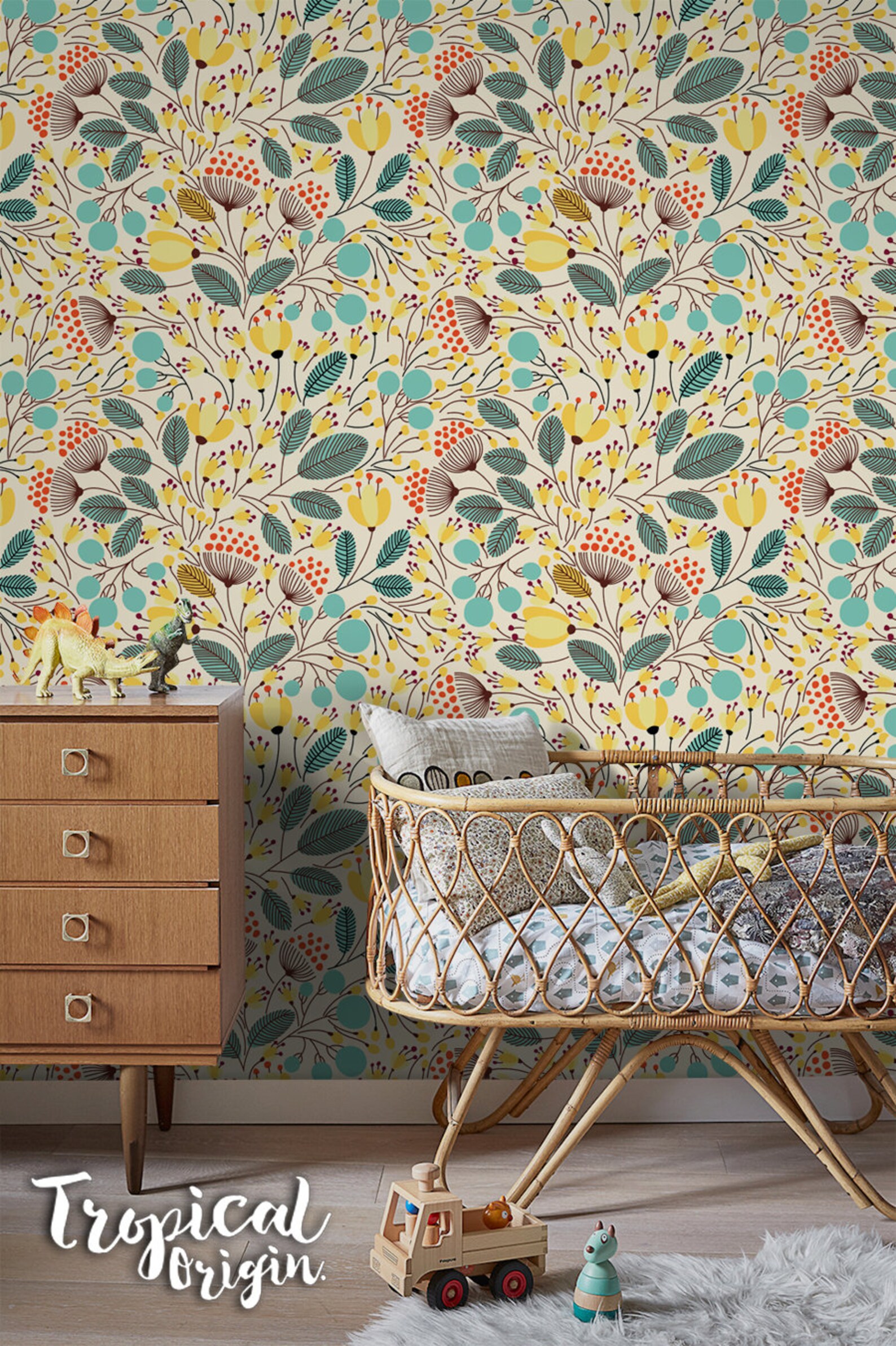 Yellow Spring Removable Wallpaper Nursery Wallpaper Etsy Canada