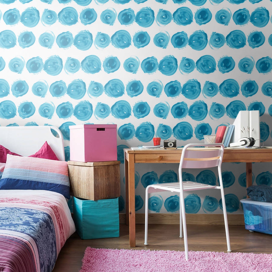 Innovative Wall Decor Gorgeous Wallpaper Watercolor Dots Etsy