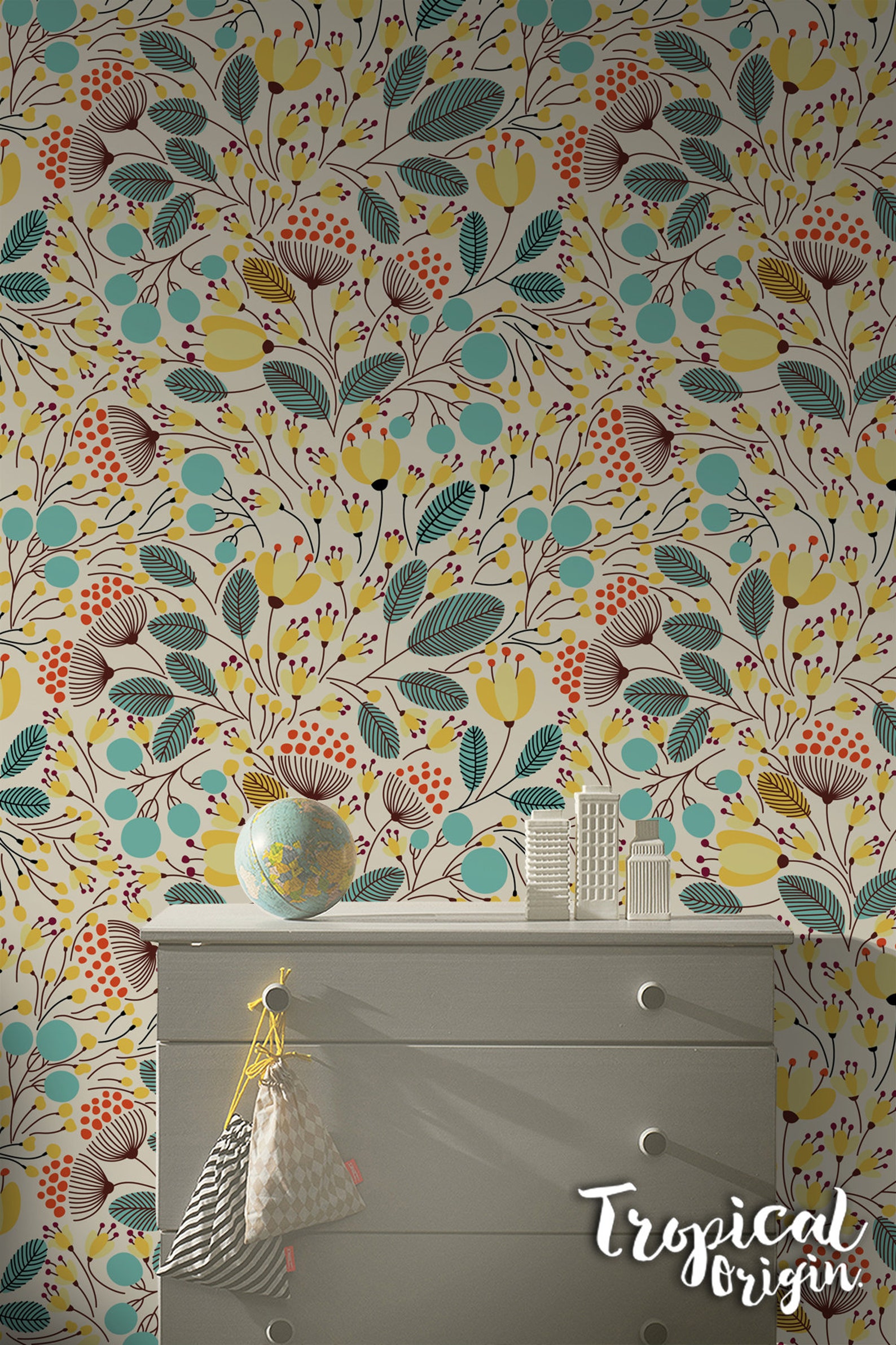 Yellow Spring Removable Wallpaper Nursery Wallpaper Etsy Canada