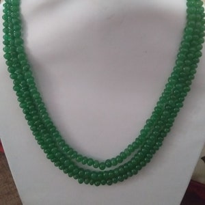 Emerald beryl Smooth Rondelle Beads Necklace AAA 397 Carat Fine Quality Smooth Beads With Adjustable Cord  Necklace