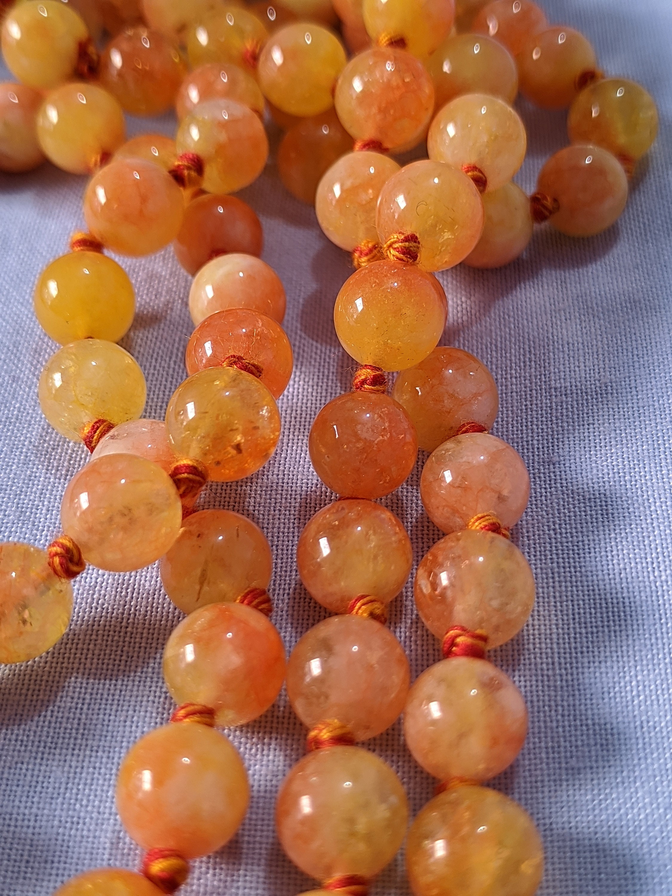Natural Orange Jade Japa Mala 108 Beads AAA Round Beads Highly Etsy