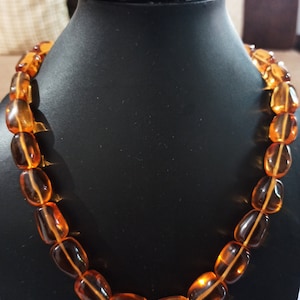 Citrine Hydro Smooth Tumble Beads Necklace 18&#39;&#39; 505 Carat Fine Quality Gemstone