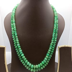 AAA Emerald Rondelle Bead Necklace: Handmade Adjustable Gemstone Strand