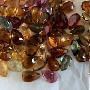 Multi Tourmaline Pear Cut Stone Lot 23 Karaat Gefacedeerde Peer Cut Gemstone Natural Multi Tourmaline losse Peer Shape Cut Gemstone